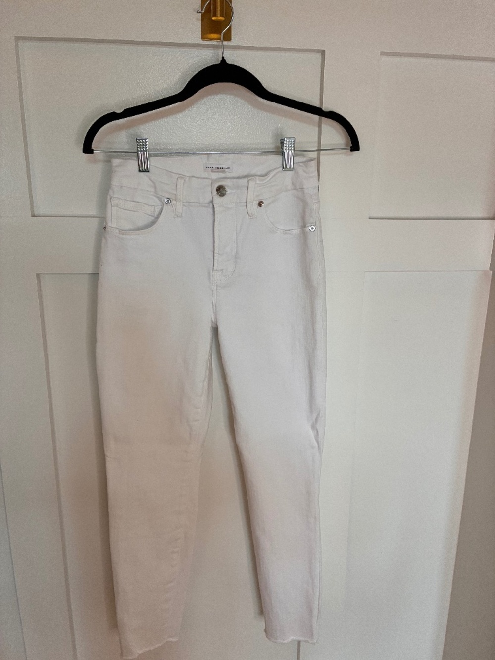 Good American Good Legs white cropped jeans